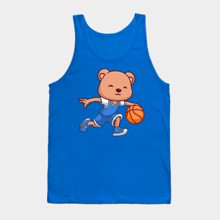 Basketball Bear Cute Cartoon Tank Top